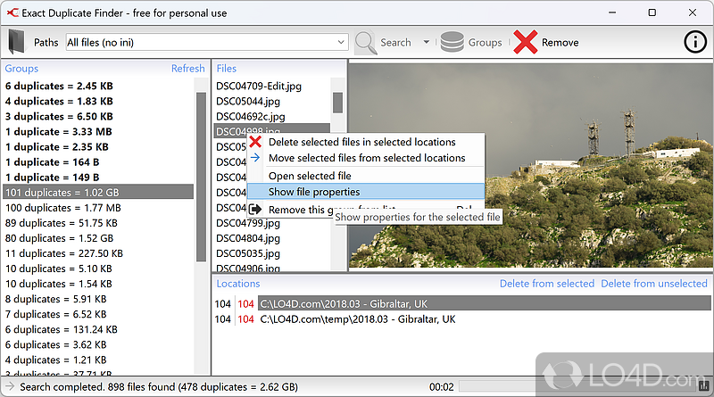 Find and delete duplicates - Screenshot of Exact Duplicate Finder
