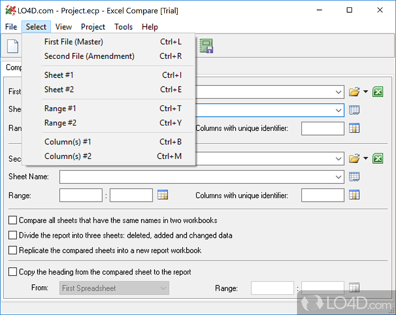 Excel Compare: Comparison tweaks - Screenshot of Excel Compare