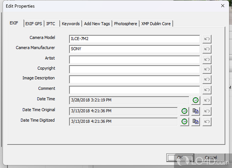 Simple application to view EXIF data of your photos - Screenshot of Exif Pilot