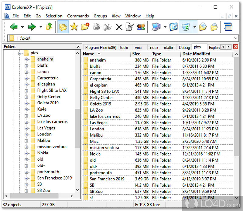 Get computer organized with this highly- file manager with support for as many tabs as you like - Screenshot of ExplorerXP