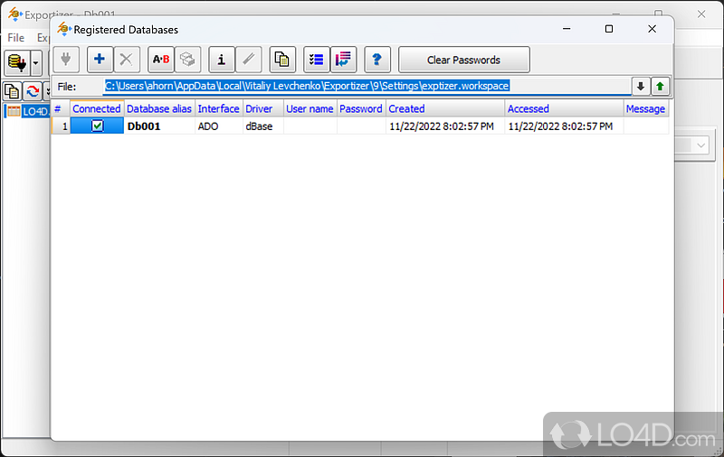 Exportizer: User interface - Screenshot of Exportizer