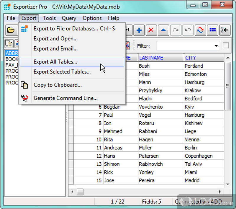 Exportizer Pro screenshot
