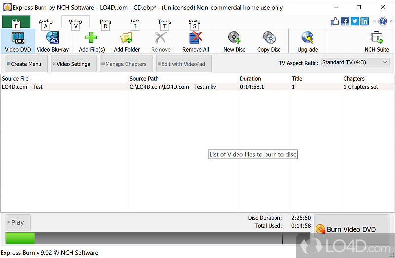 Create and record discs quickly - Screenshot of Express Burn Free
