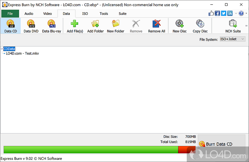 Disc Burning Software - Screenshot of Express Burn Free