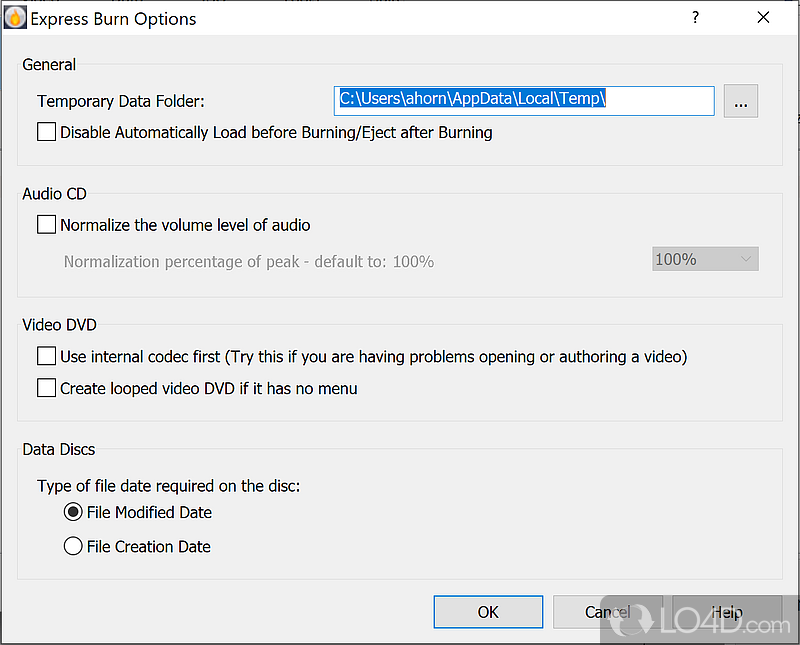 Video DVD Authoring and Blu-ray Burning - Screenshot of Express Burn Free
