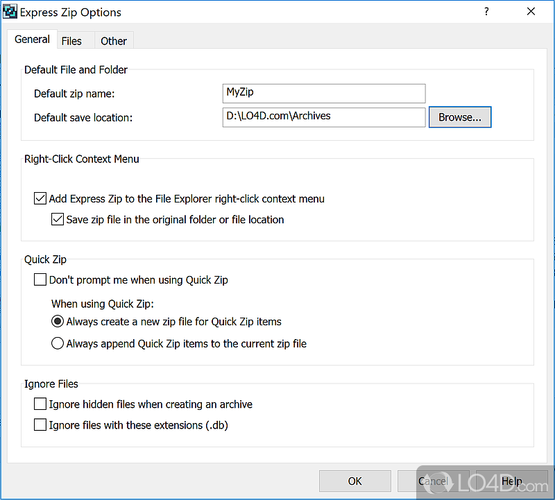 Open RAR, ZIP or create big ZIP archives - Screenshot of Express Zip