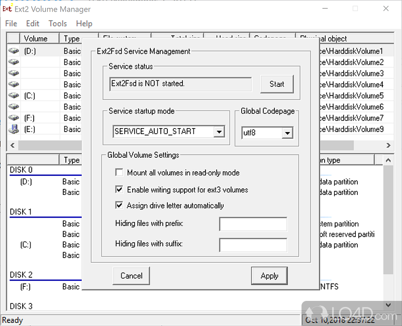 Ext2 Volume Manager screenshot
