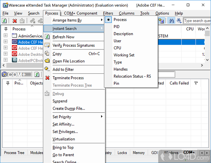 Extended windows task manager and performance monitoring tool - Screenshot of eXtended Task Manager