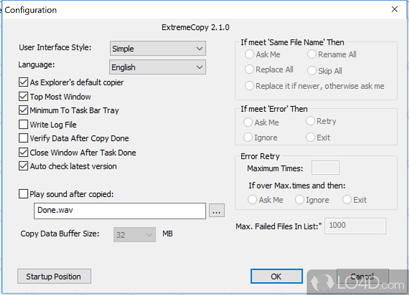 Copy files extremely fast and - Screenshot of ExtremeCopy