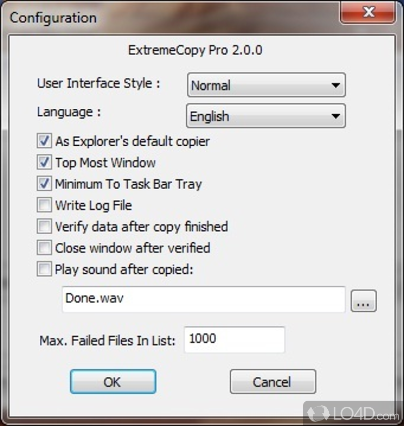 ExtremeCopy: User interface - Screenshot of ExtremeCopy
