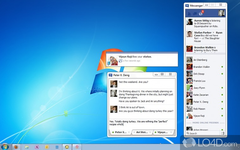 Chat with loved ones directly from computer's desktop - Screenshot of Facebook Messenger for Windows