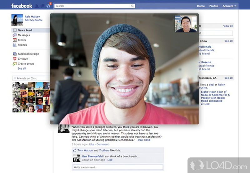 Use video calls on Facebook - Screenshot of Facebook Video Calling