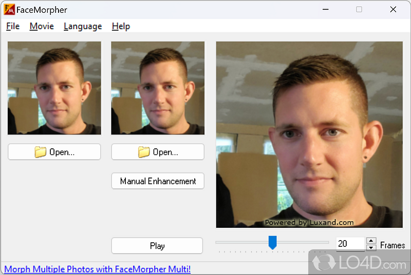 Easily pick the two pictures to morph - Screenshot of FaceMorpher Lite