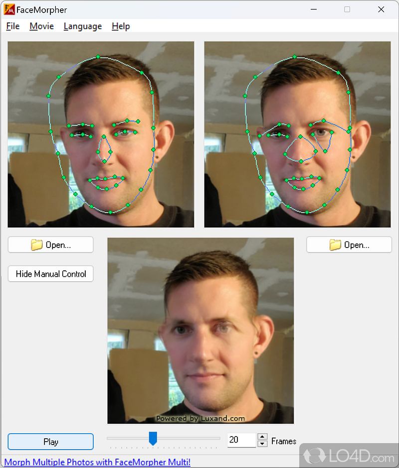 FaceMorpher is the first fully automated image morphing software on the market - Screenshot of FaceMorpher Lite