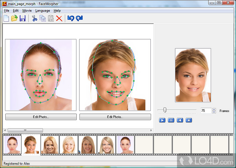 Is the first fully automated image morphing software on the market - Screenshot of FaceMorpher