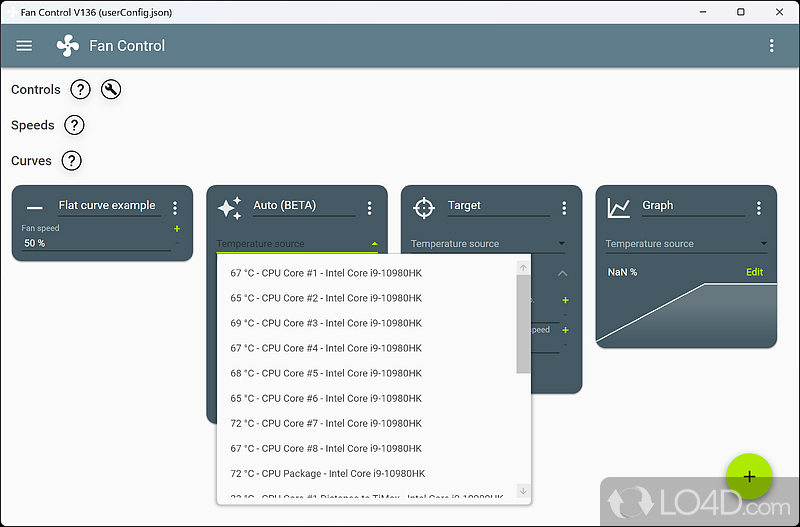 Fan Control: User interface - Screenshot of Fan Control