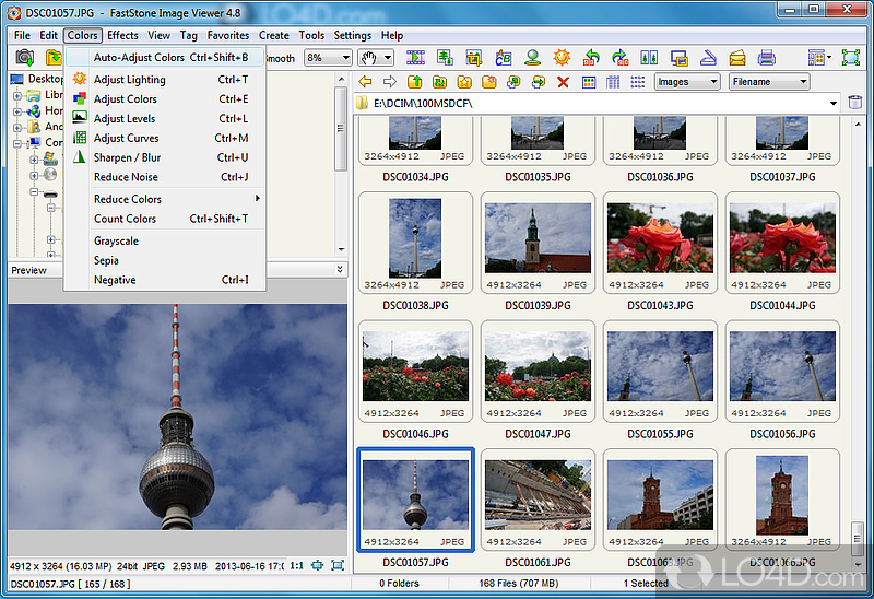 View EXIF data and edit photographs - Screenshot of FastStone Image Viewer