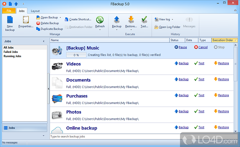 It protects important data by backing it up automatically to any USB/Firewire device - Screenshot of FBackup