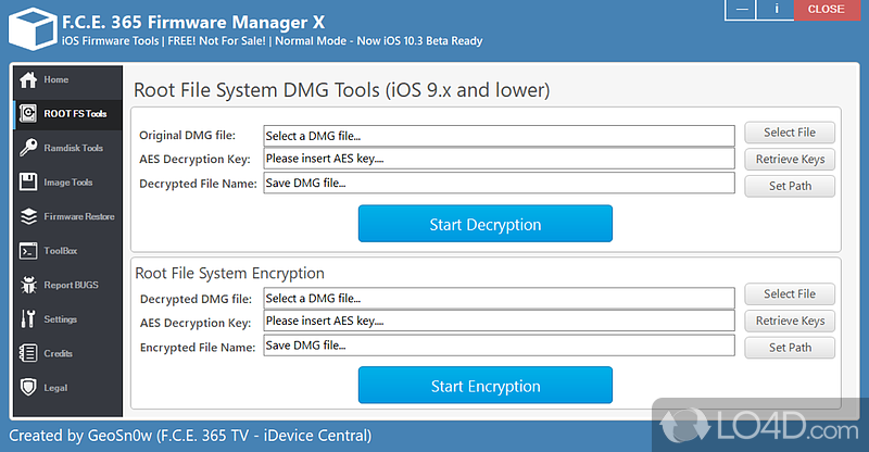 Neatly organized interface - Screenshot of F.C.E. 365 Firmware Manager