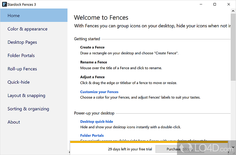 Create different containers and group icons and files - Screenshot of Fences