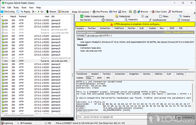 The free web debugging proxy for any browser, system or platform - Screenshot of Fiddler
