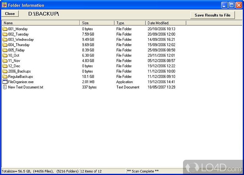 Designed to manage files - Screenshot of File Organiser