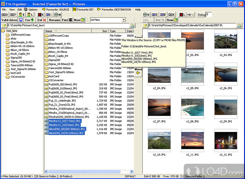 Software app that enables users to quickly and easily manage their files and folders - Screenshot of File Organiser