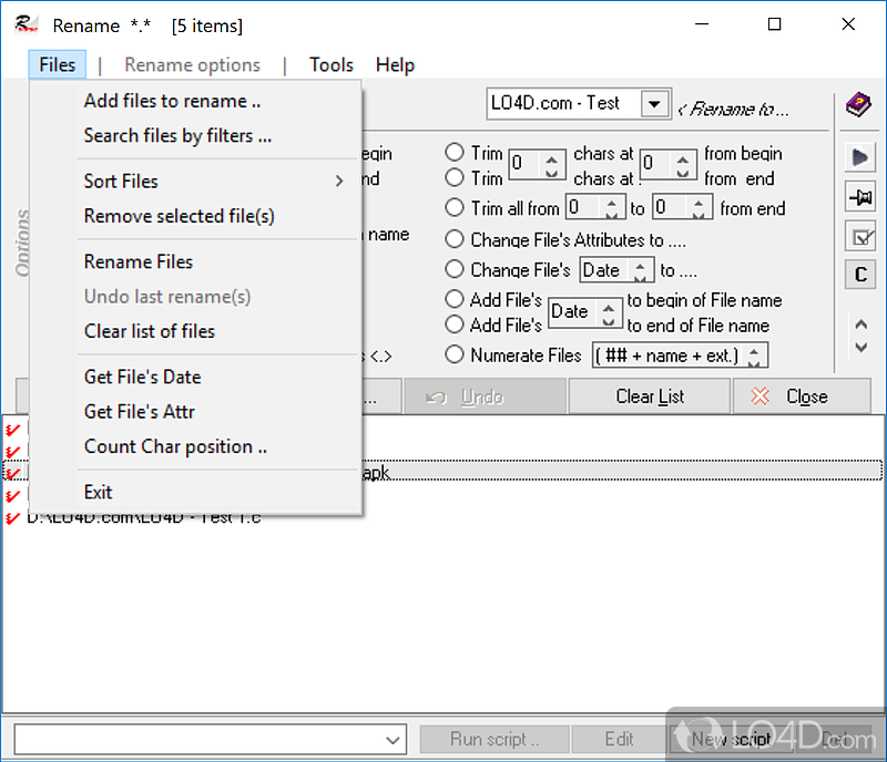 Easily set rules of renaming - Screenshot of File Renamer