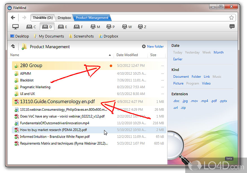 Fastest Windows file manager - Screenshot of FileMind
