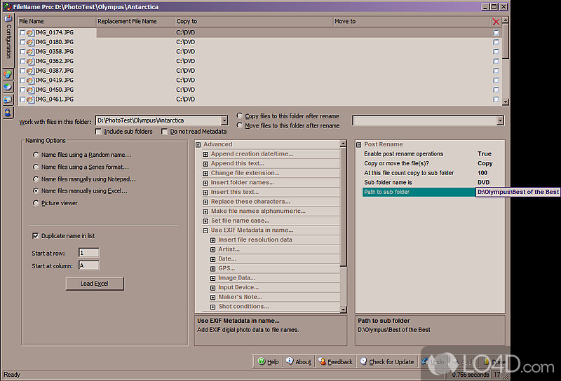 Professional grade batch file name utility - Screenshot of FileName Pro