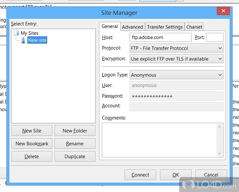 An intuitive FTP program to transfer files - Screenshot of FileZilla