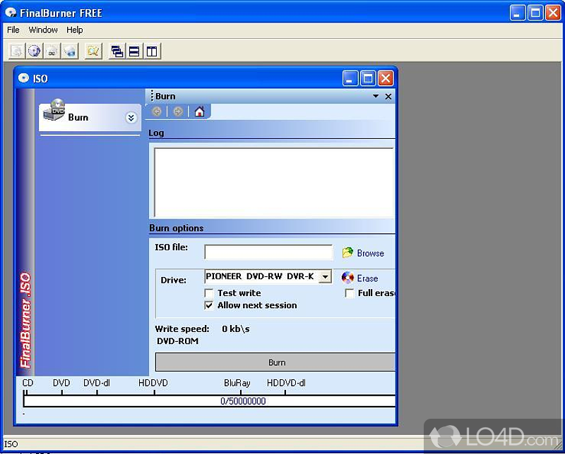 Free, powerful CD-DVD burner - Screenshot of FinalBurner