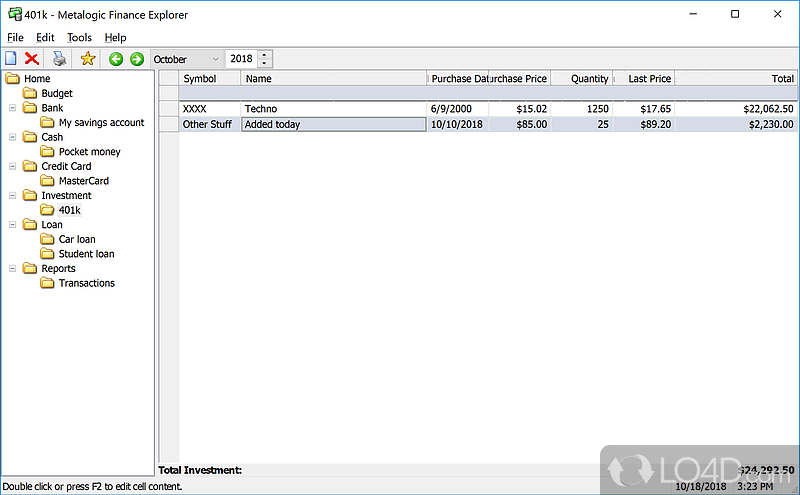 Powerful yet finance software - Screenshot of Finance Explorer