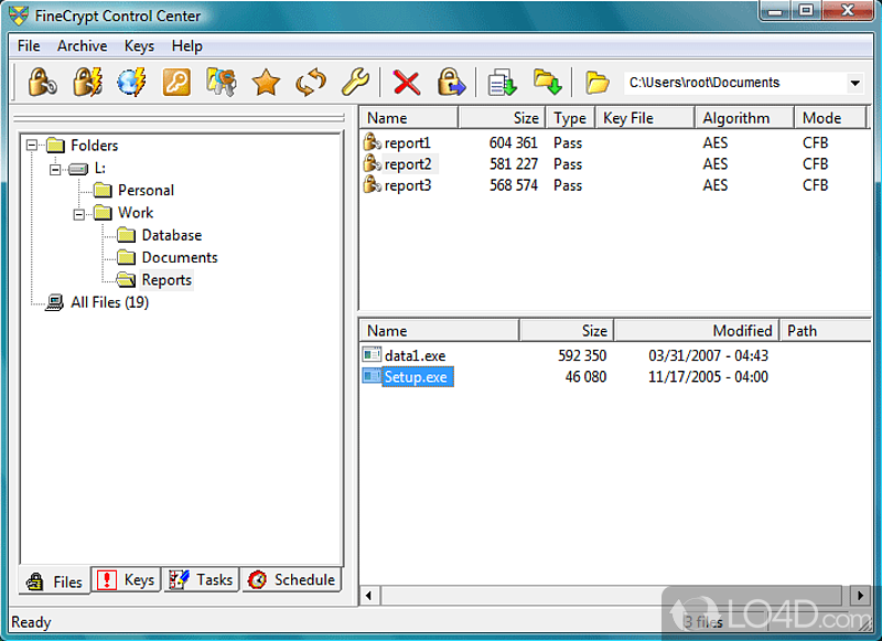 A free Security program for Windows - Screenshot of FineCrypt