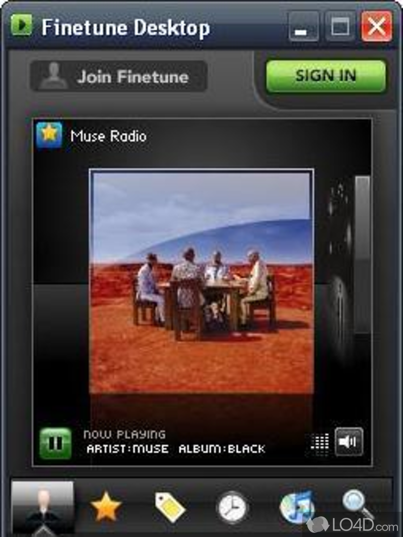 Finetune Desktop: User interface - Screenshot of Finetune Desktop