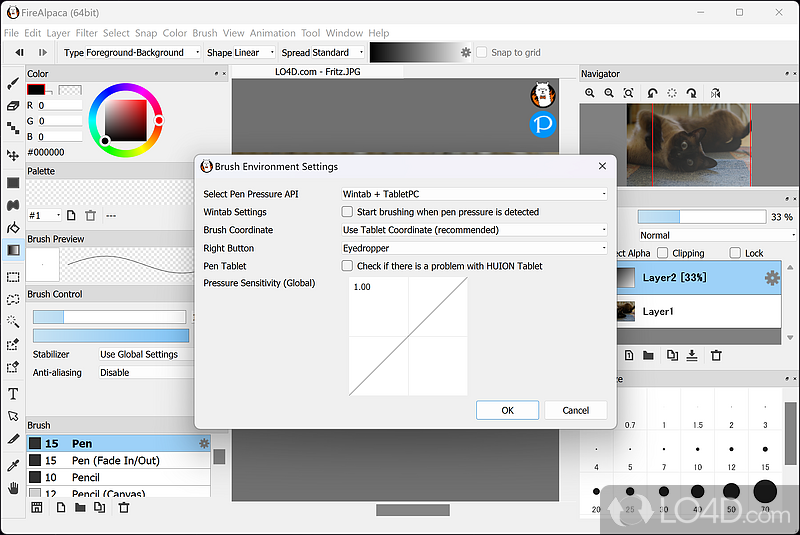 Basics editing features - Screenshot of FireAlpaca