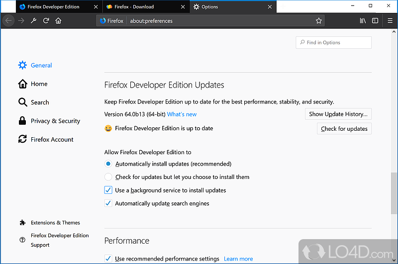 Firefox Developer Edition screenshot