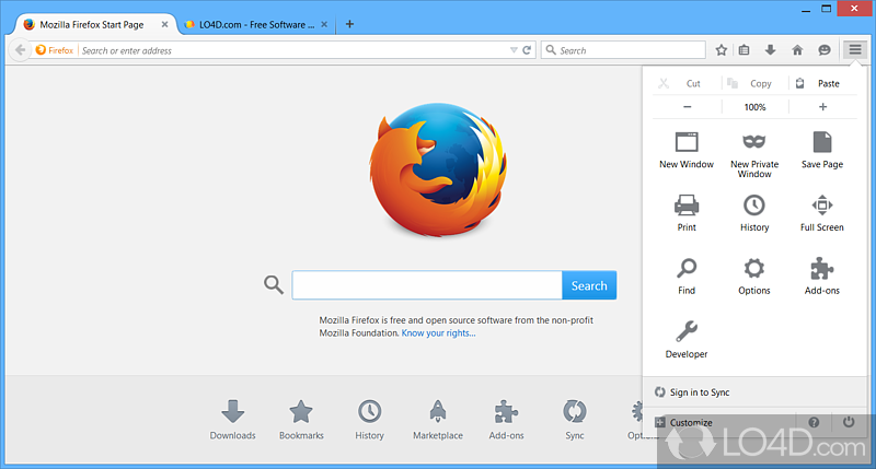 Firefox for people on the go - Screenshot of Firefox Portable