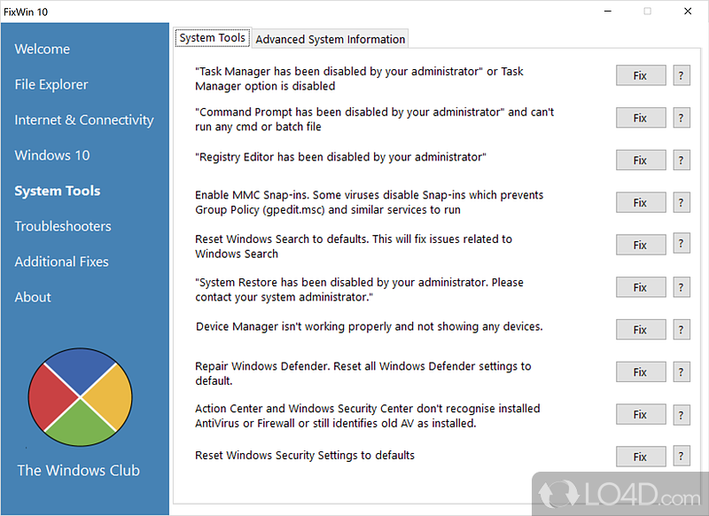 how to run fixwin utility windows 8