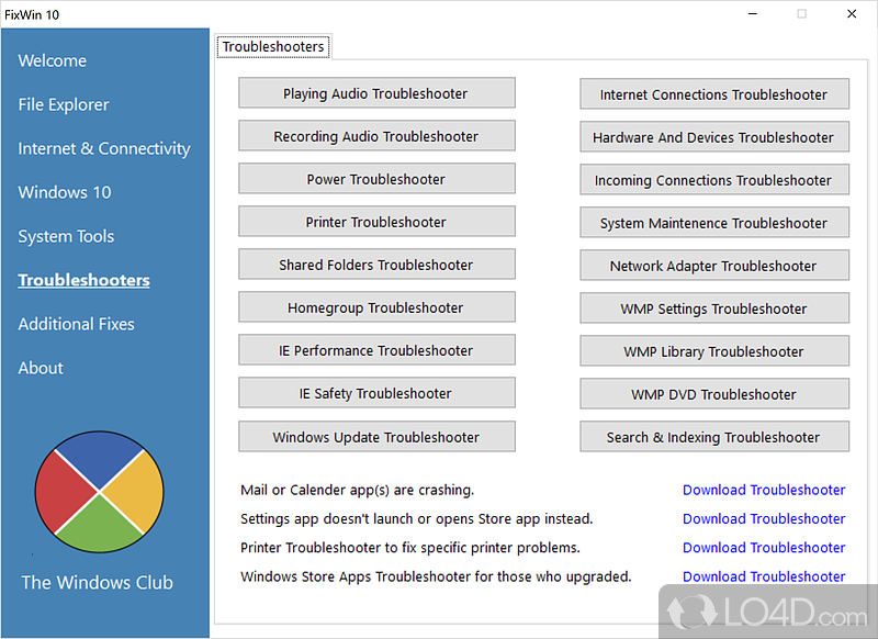 Collection of tweaks to improve on Windows bugs - Screenshot of FixWin