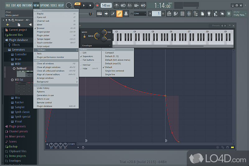 Free, open source, multiplatform Windows digital audio workstation - Screenshot of FL Studio