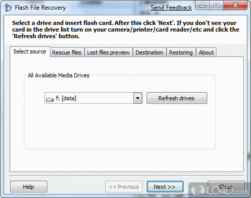 Preview and rescue files stored on any flash drive affected by data loss - Screenshot of Flash File Recovery