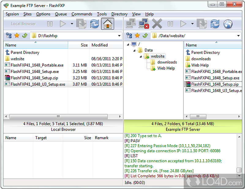 FTP client for Windows - Screenshot of FlashFXP