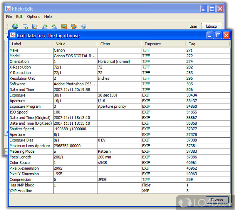 Backup tool for Flickr images - Screenshot of FlickrEdit