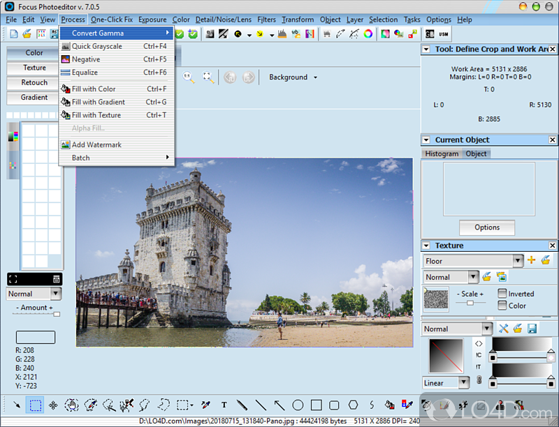 Professional photo and image editing software - Screenshot of Focus Photoeditor