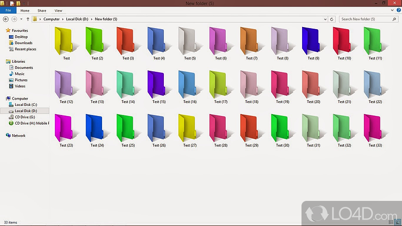 Change the colors of the folders that you using on a regular basis so that find them faster - Screenshot of Folder Colorizer