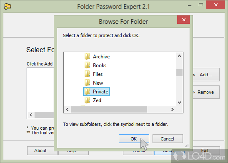 Uses little of your system's resources - Screenshot of Folder Password Expert