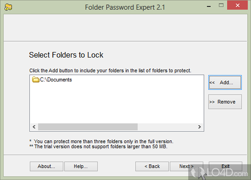 Clever integration in the context menu - Screenshot of Folder Password Expert