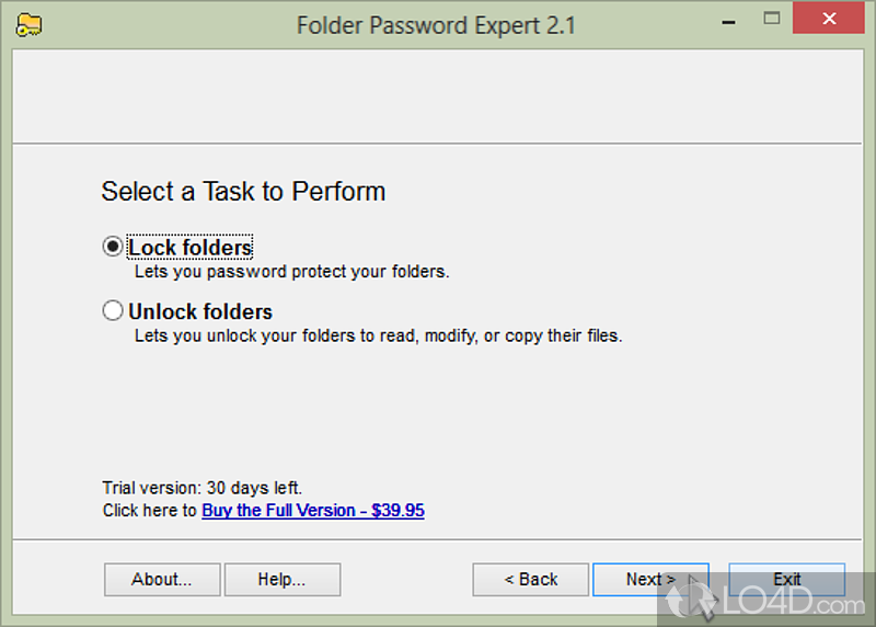 Make sure nobody except yourself has access to classified - Screenshot of Folder Password Expert