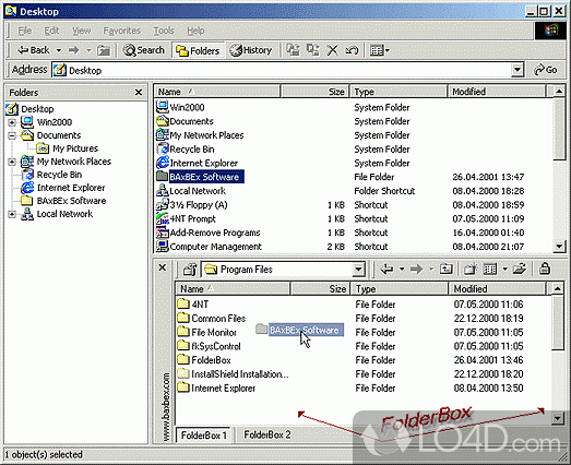 FolderBox: User interface - Screenshot of FolderBox